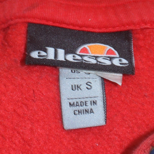 Ellesse Mens Red & Blue Pullover Hoodie S Logo Sports Sweatshirt