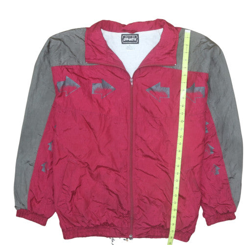 Must Be Sport Men's Red Grey XL Retro 90s Track Jacket
