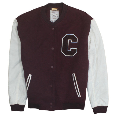 Pull&Bear Women's Brown Varsity Jacket S Collegiate Style