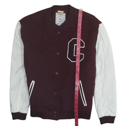 Pull&Bear Women's Brown Varsity Jacket S Collegiate Style