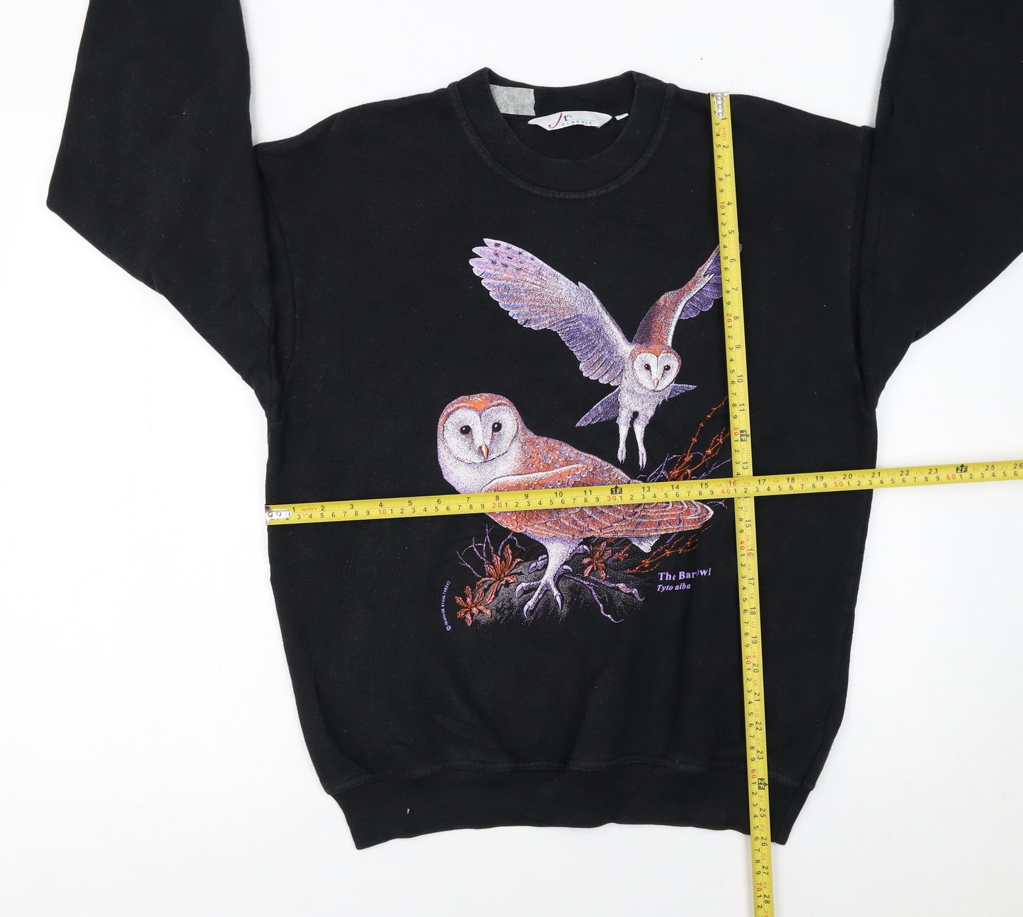 JT's Classic Women's Black Owl Print Pullover Sweatshirt M