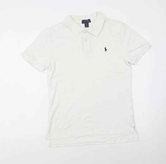 Ralph Lauren Women's White Cotton Polo Shirt XL Classic Fit