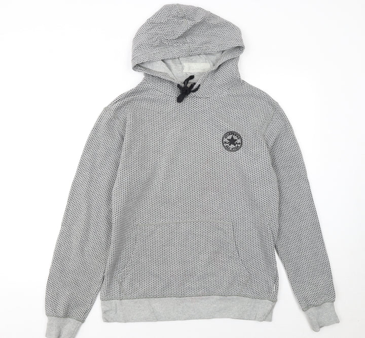 Converse Womens Grey Polka Dot Pullover Hoodie Medium