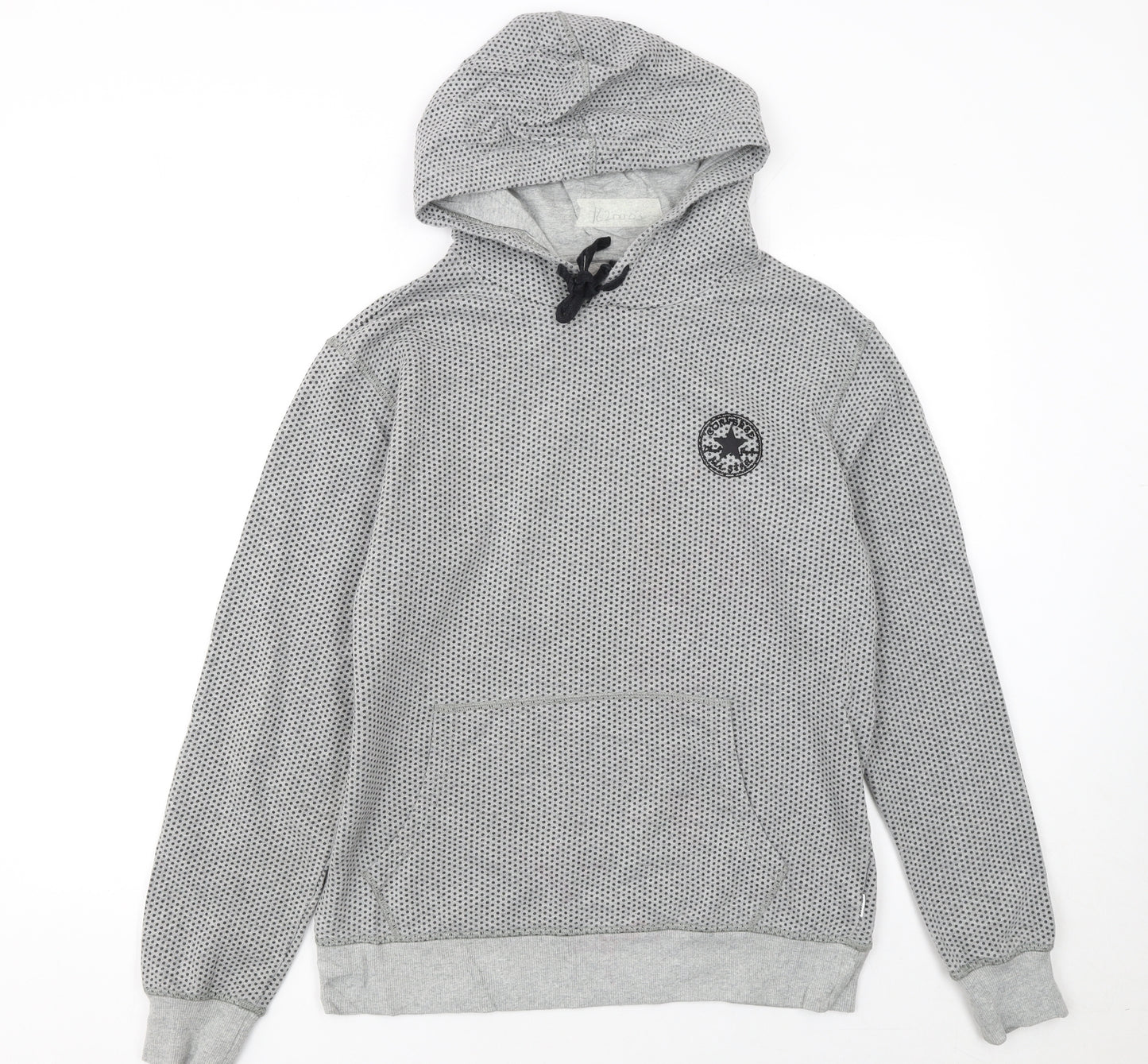 Converse Womens Grey Polka Dot Pullover Hoodie Medium