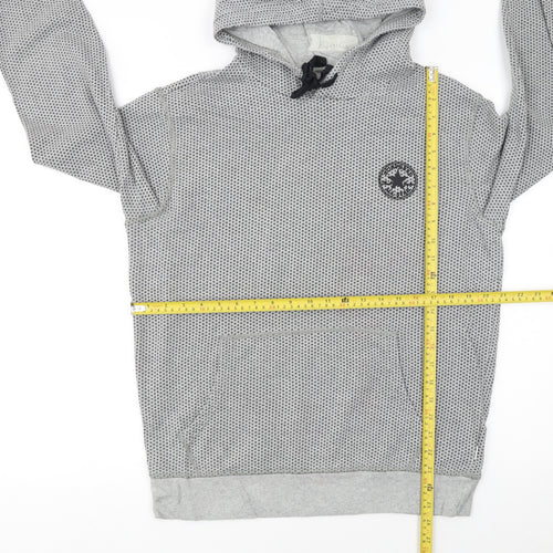 Converse Womens Grey Polka Dot Pullover Hoodie Medium