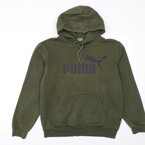 Puma Men’s Green Pullover Hoodie Small Regular Fit Fleece