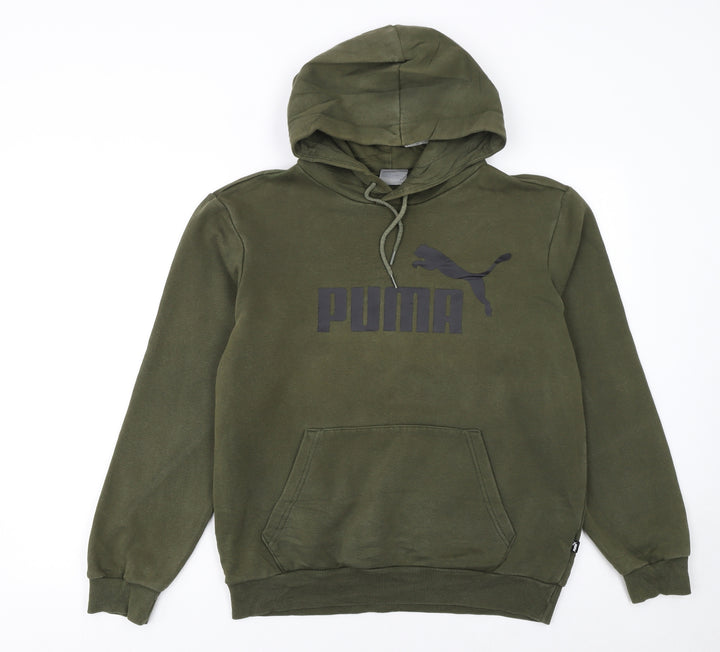 Puma Men’s Green Pullover Hoodie Small Regular Fit Fleece