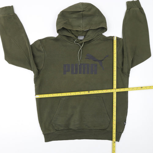 Puma Men’s Green Pullover Hoodie Small Regular Fit Fleece