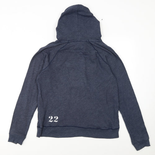 Hollister Women Blue Pullover Hoodie L Los Angeles Logo Cotton Blend