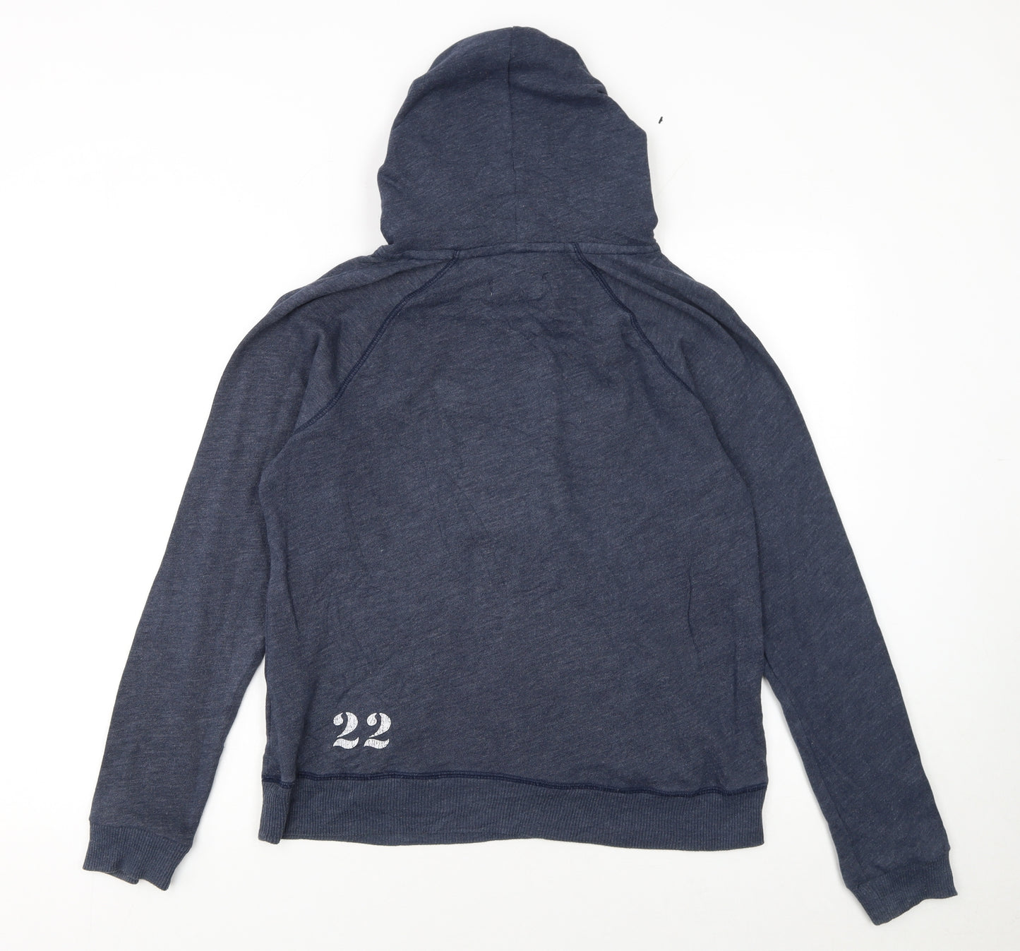 Hollister Women Blue Pullover Hoodie L Los Angeles Logo Cotton Blend