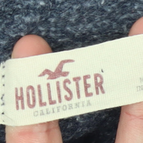 Hollister Women Blue Pullover Hoodie L Los Angeles Logo Cotton Blend