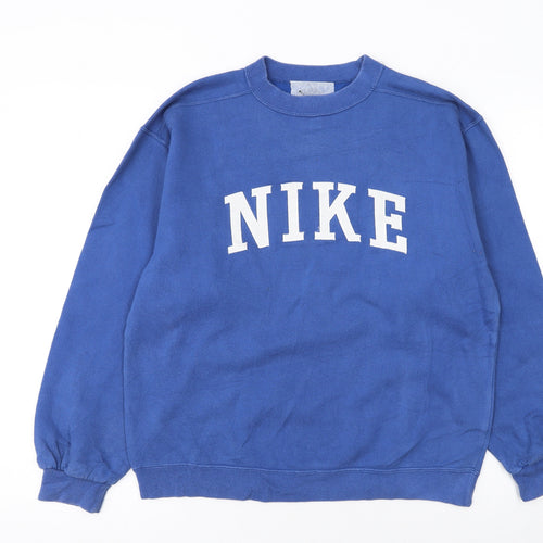 Nike Boys Blue Crew Neck Pullover Sweatshirt L 152-164cm Cotton Blend