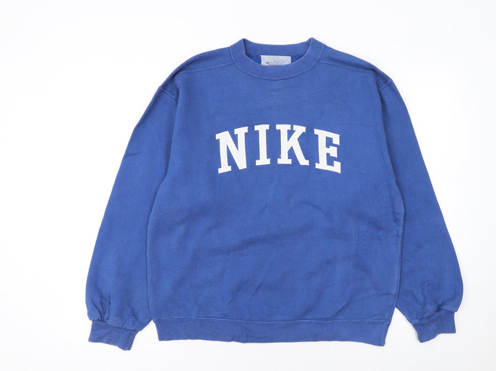 Nike Boys Blue Crew Neck Pullover Sweatshirt L 152-164cm Cotton Blend
