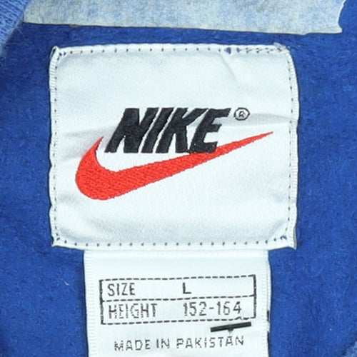 Nike Boys Blue Crew Neck Pullover Sweatshirt L 152-164cm Cotton Blend