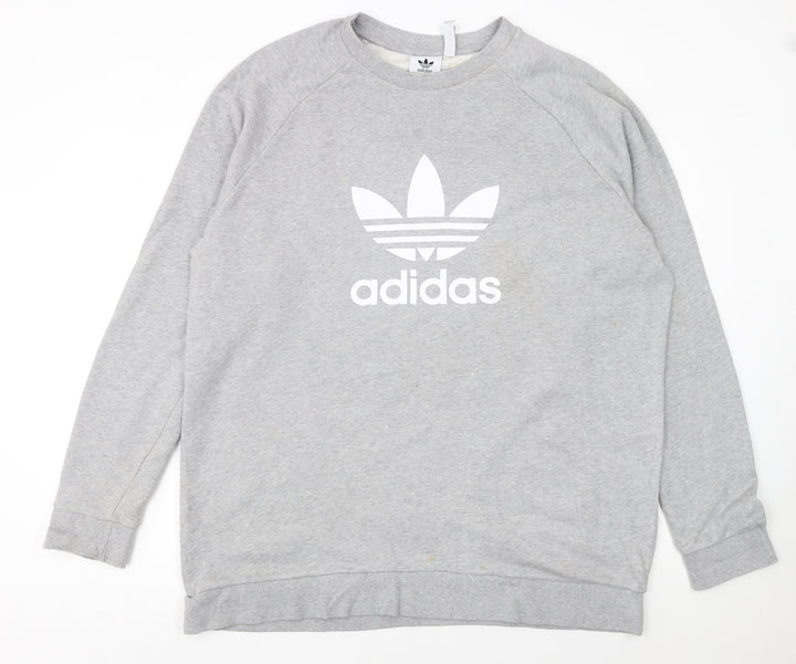Adidas Men's Grey XL Pullover Sweatshirt Crew Neck Logo