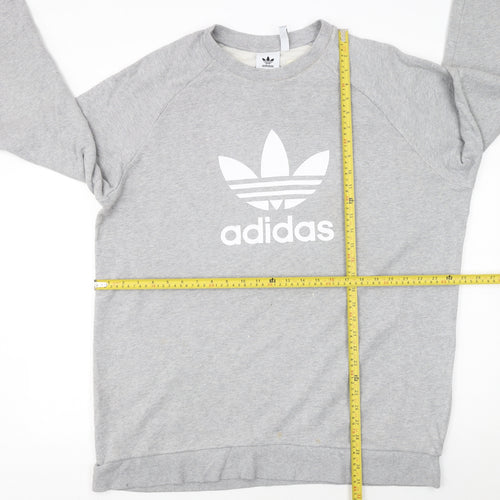 Adidas Men's Grey XL Pullover Sweatshirt Crew Neck Logo