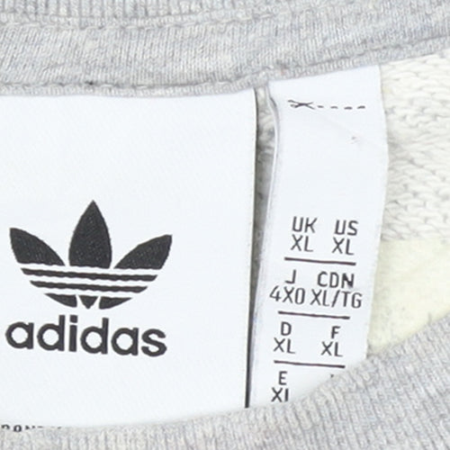 Adidas Men's Grey XL Pullover Sweatshirt Crew Neck Logo
