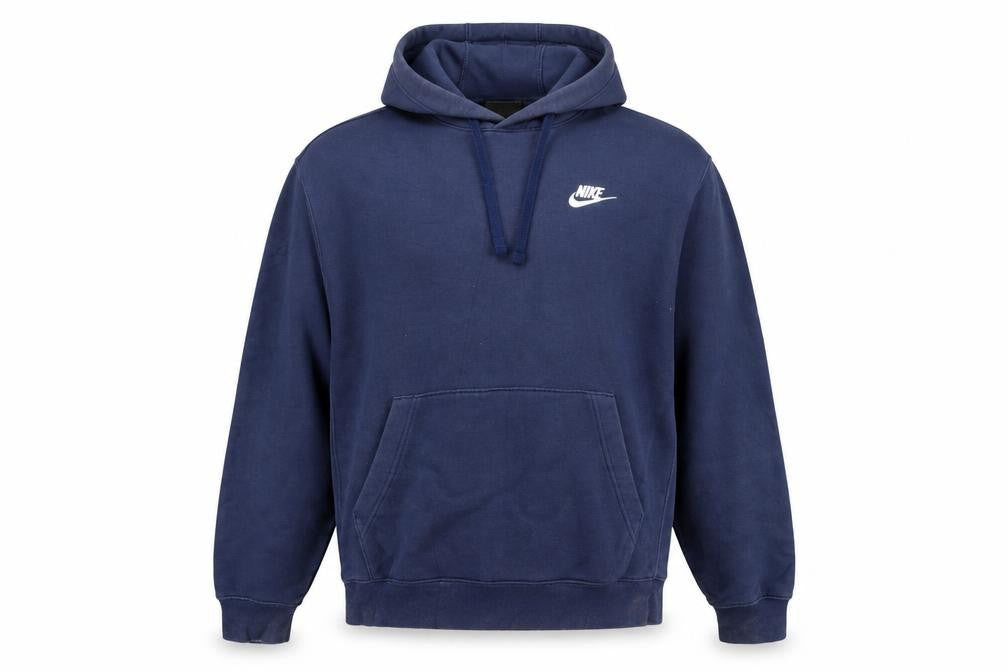 Front view of Nike Men's Blue Pullover Hoodie Small Regular Fit Sportswear