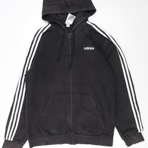 Adidas Men's Black Full Zip Hoodie Size L Sports Style