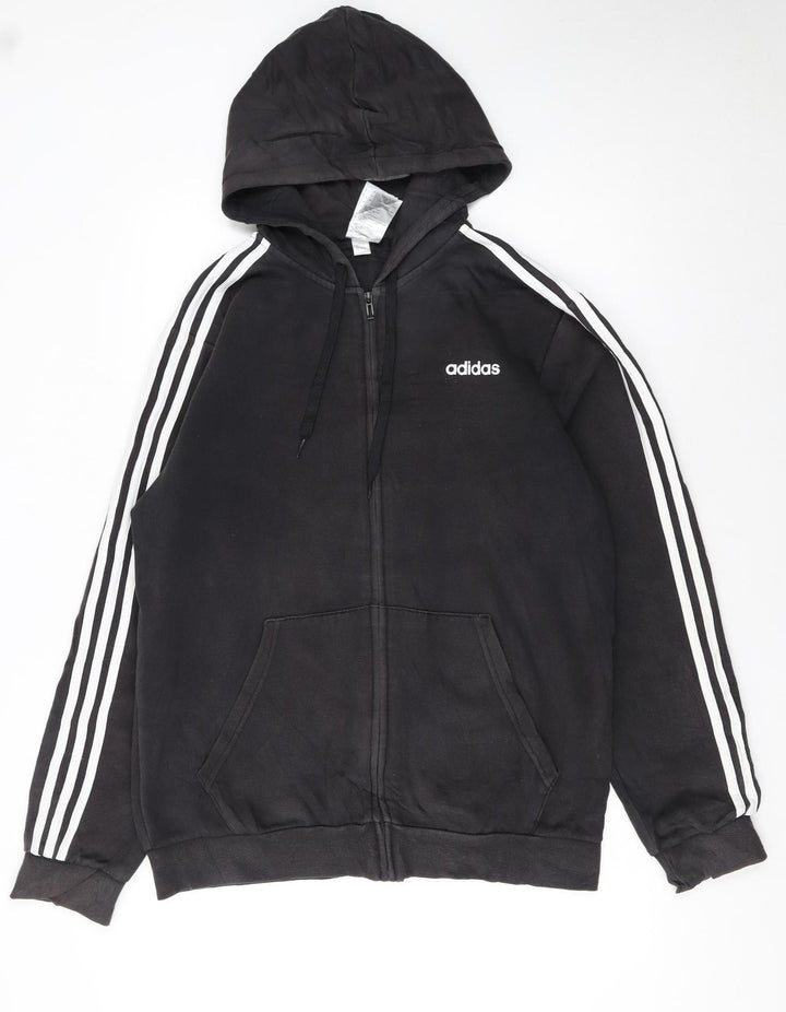 Adidas Men's Black Full Zip Hoodie Size L Sports Style
