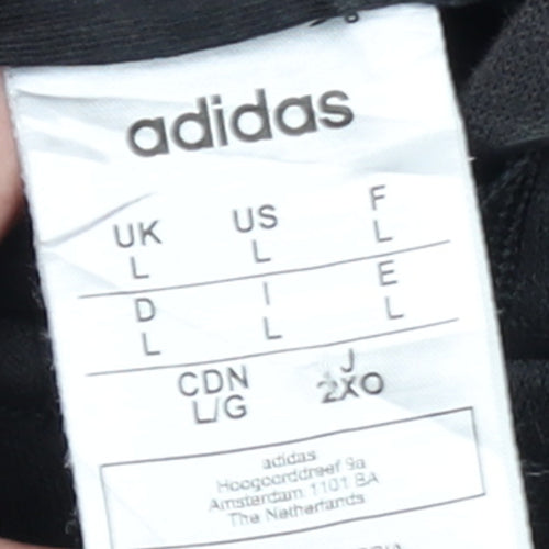Adidas Men's Black Full Zip Hoodie Size L Sports Style