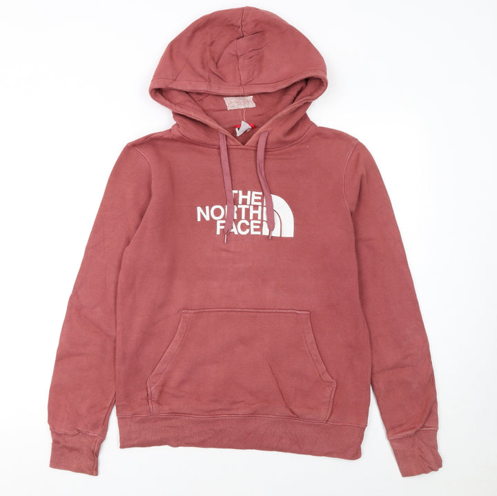 The North Face Womens Pink Pullover Hoodie Small Cotton Blend Casual
