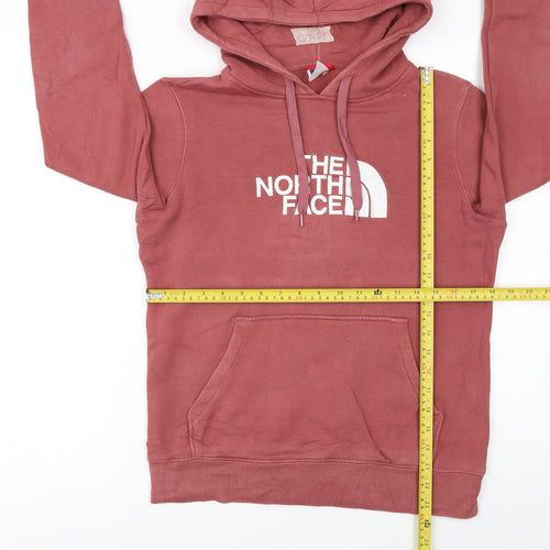 The North Face Womens Pink Pullover Hoodie Small Cotton Blend Casual