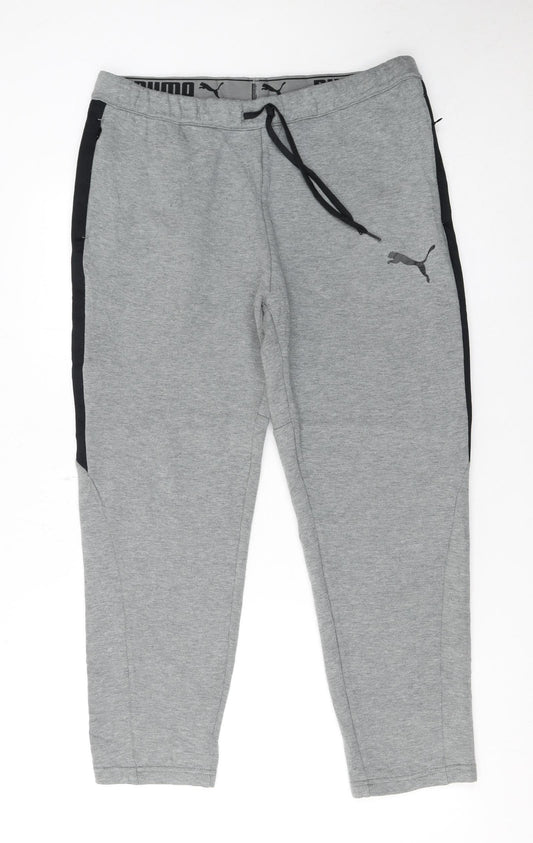 Puma Men's Grey Jogger Trousers L Regular Fit Pants