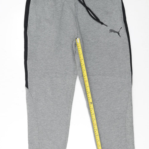 Puma Men's Grey Jogger Trousers L Regular Fit Pants