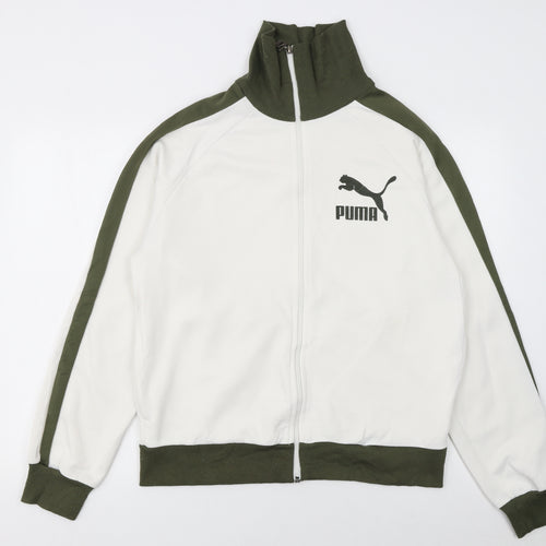 Puma Men's White Track Jacket L Full Zip Sportswear