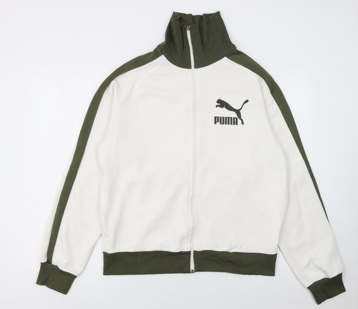 Puma Men's White Track Jacket L Full Zip Sportswear