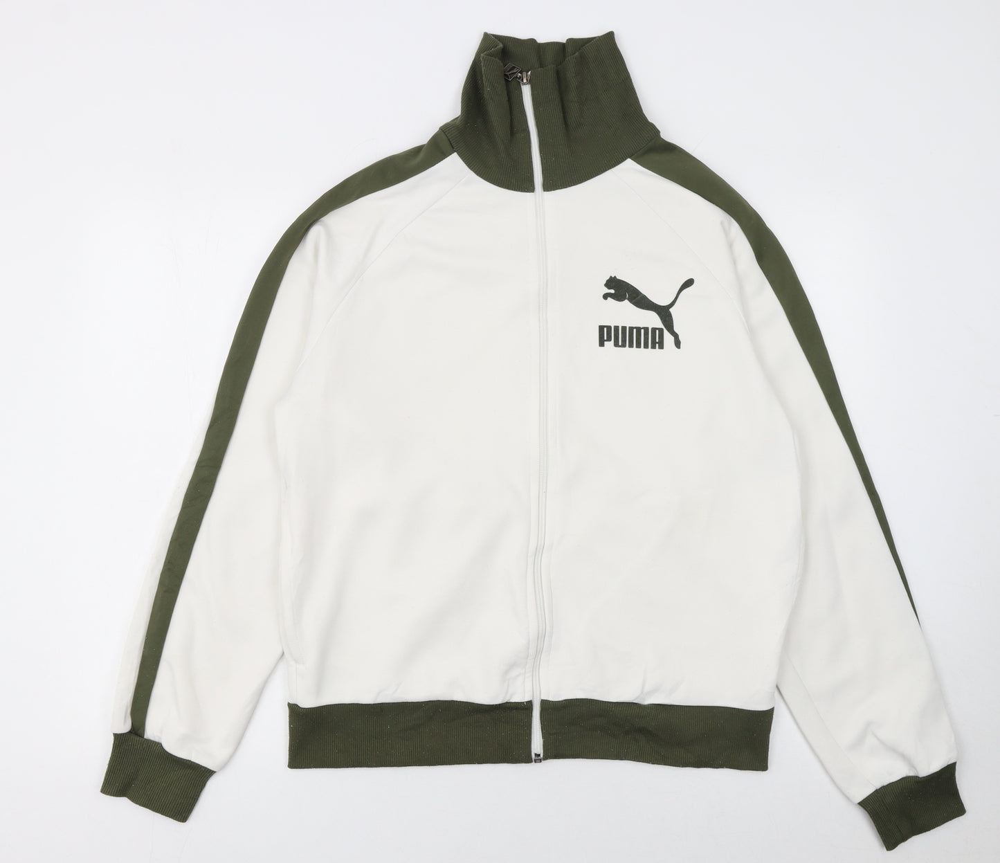 Puma Men's White Track Jacket L Full Zip Sportswear