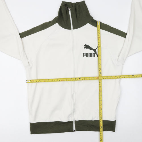 Puma Men's White Track Jacket L Full Zip Sportswear