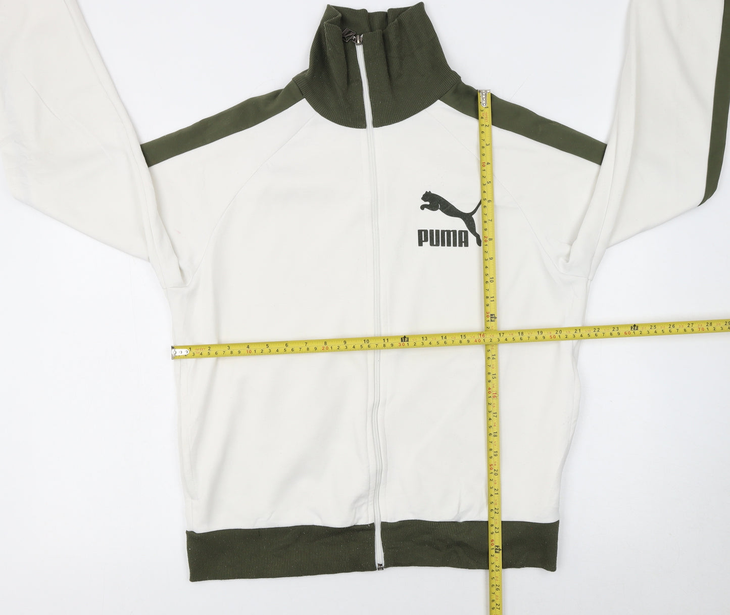 Puma Men's White Track Jacket L Full Zip Sportswear