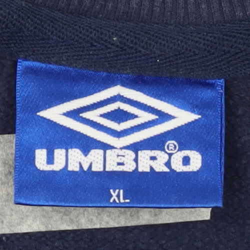 Umbro Men's Blue XL Pullover Sweatshirt Football Logo Vintage