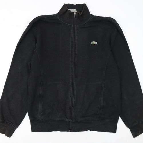 Lacoste Sport Men's Black L Track Jacket Full Zip Cotton Blend