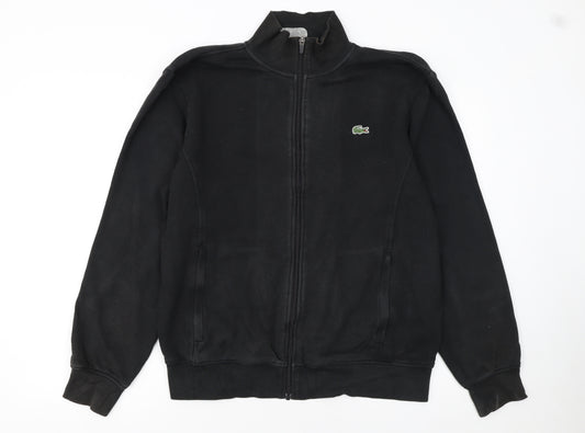 Lacoste Sport Men's Black L Track Jacket Full Zip Cotton Blend