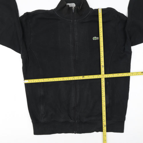 Lacoste Sport Men's Black L Track Jacket Full Zip Cotton Blend