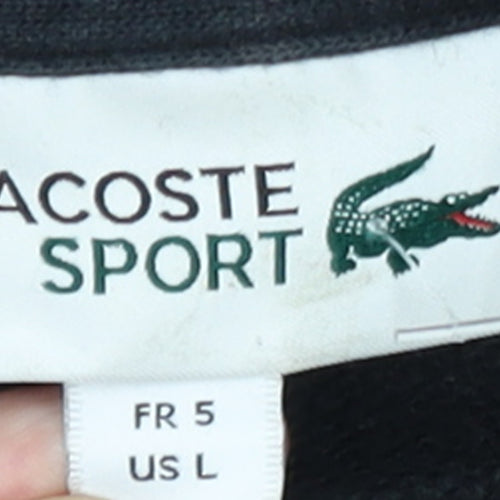Lacoste Sport Men's Black L Track Jacket Full Zip Cotton Blend