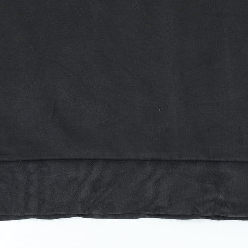 Adidas Men's Black L Crew Neck Pullover Sweatshirt with Stripes