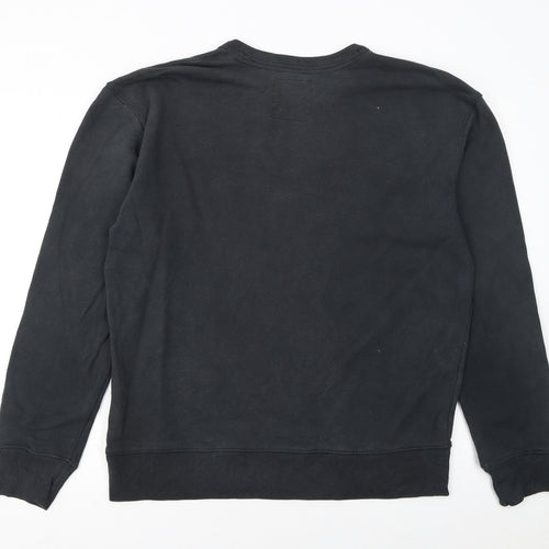 Hollister Men's Black Pullover Sweatshirt M Logo Crewneck