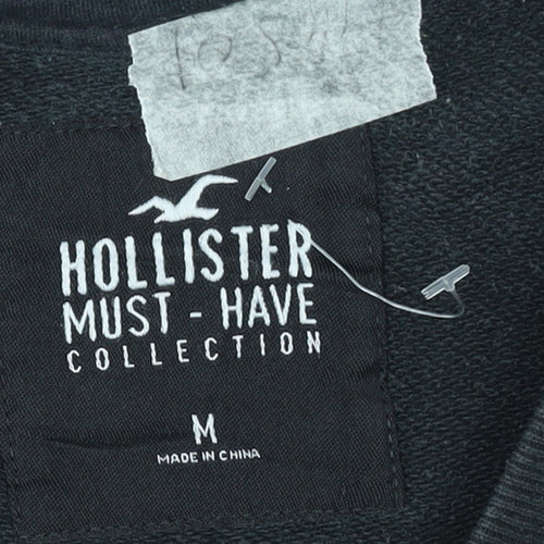 Hollister Men's Black Pullover Sweatshirt M Logo Crewneck