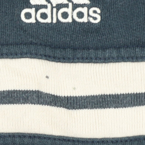 Adidas Mens Blue Striped Pullover Sweatshirt Size M Sportswear