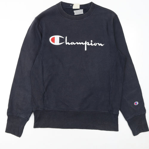 Champion Men Blue Reverse Weave Pullover Sweatshirt Medium