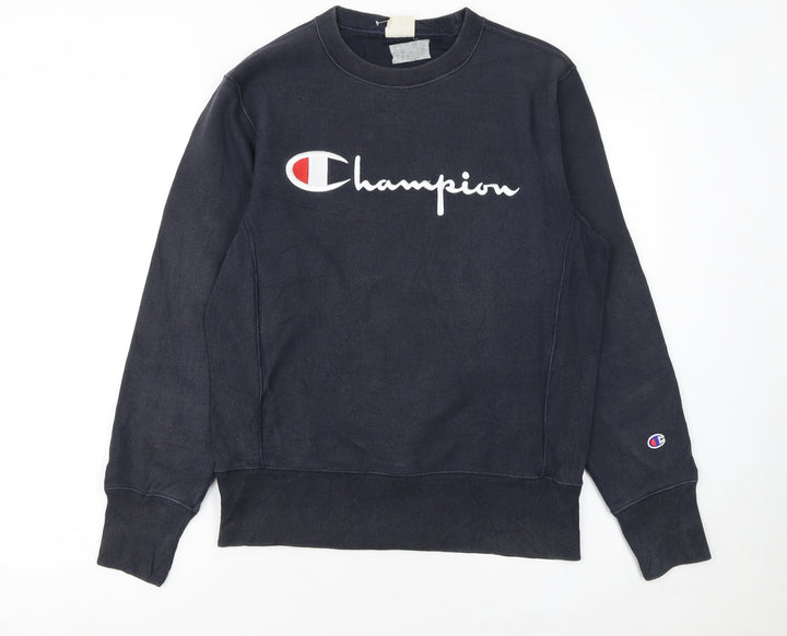 Champion Men Blue Reverse Weave Pullover Sweatshirt Medium