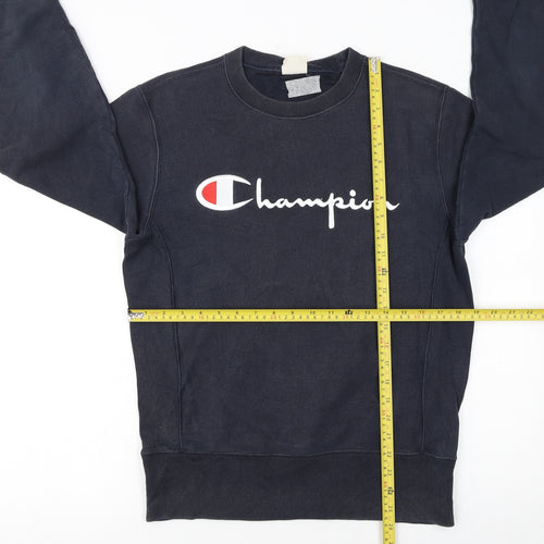 Champion Men Blue Reverse Weave Pullover Sweatshirt Medium