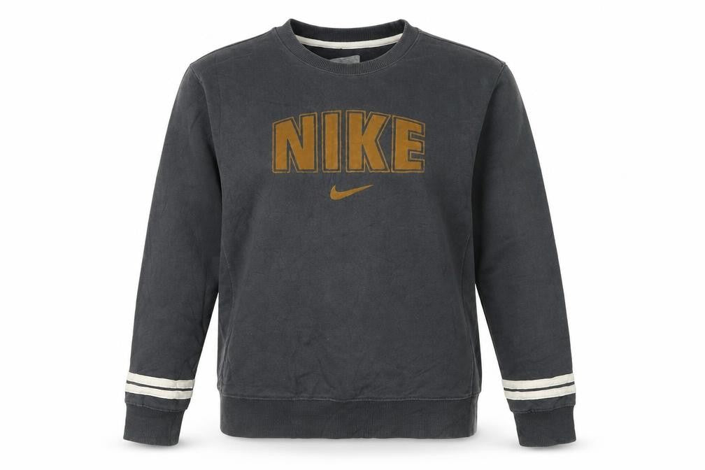 Front view of Nike Women’s Grey Cotton Crew Neck Pullover Sweatshirt S