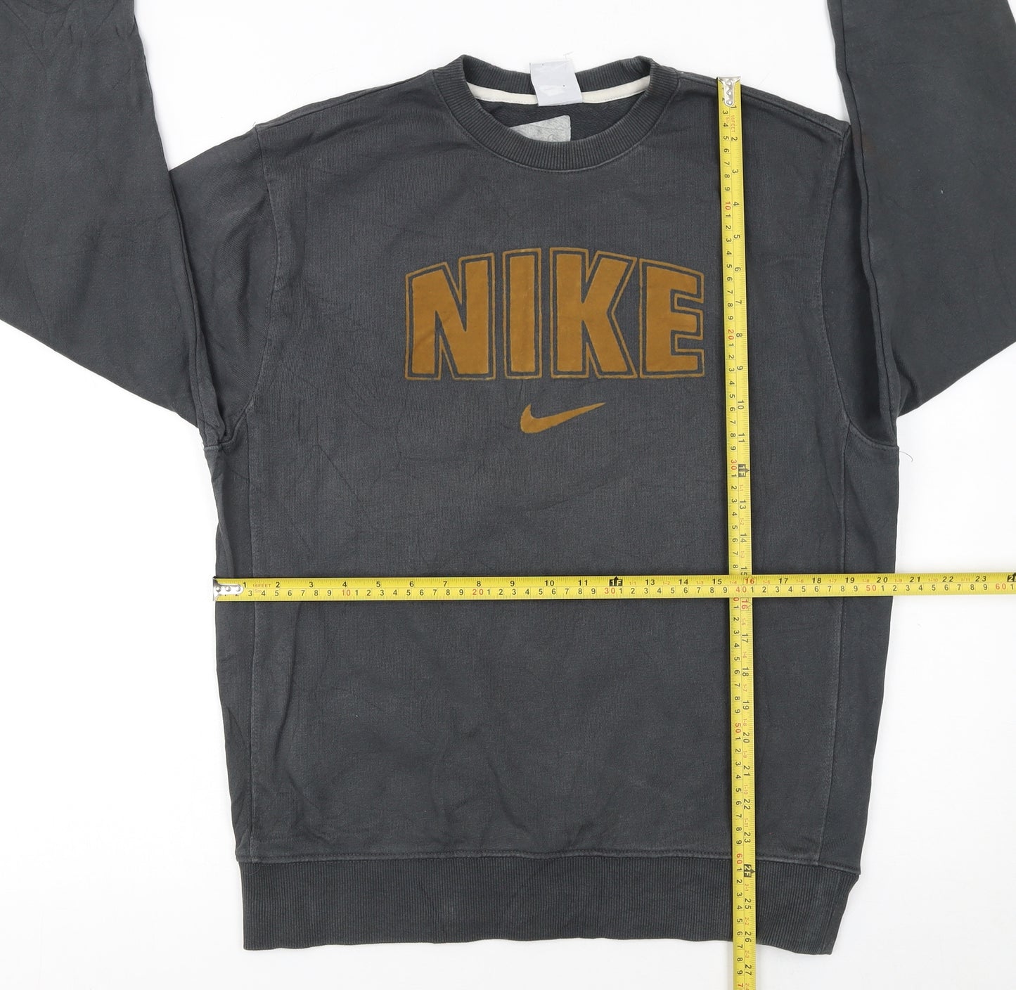 Nike Women’s Grey Cotton Crew Neck Pullover Sweatshirt S