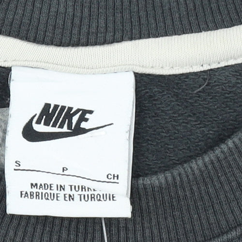 Nike Women’s Grey Cotton Crew Neck Pullover Sweatshirt S