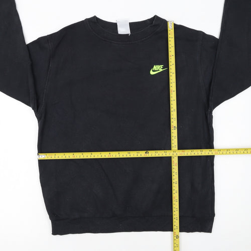 Nike Boys Black XL Pullover Sweatshirt with Neon Logo – Regular Fit